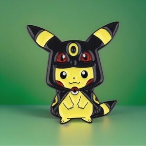 Pokemon Poncho Pikachu x Eevee Evolutions Umbreon Enamel Pin